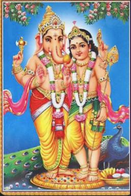 Lord Ganesha and Lord Kartikeya.